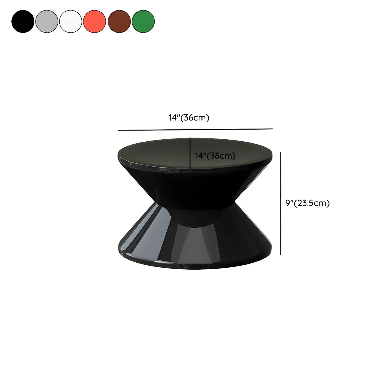 Modern  Orange Bedside Table Round Acrylic Nightstand #size