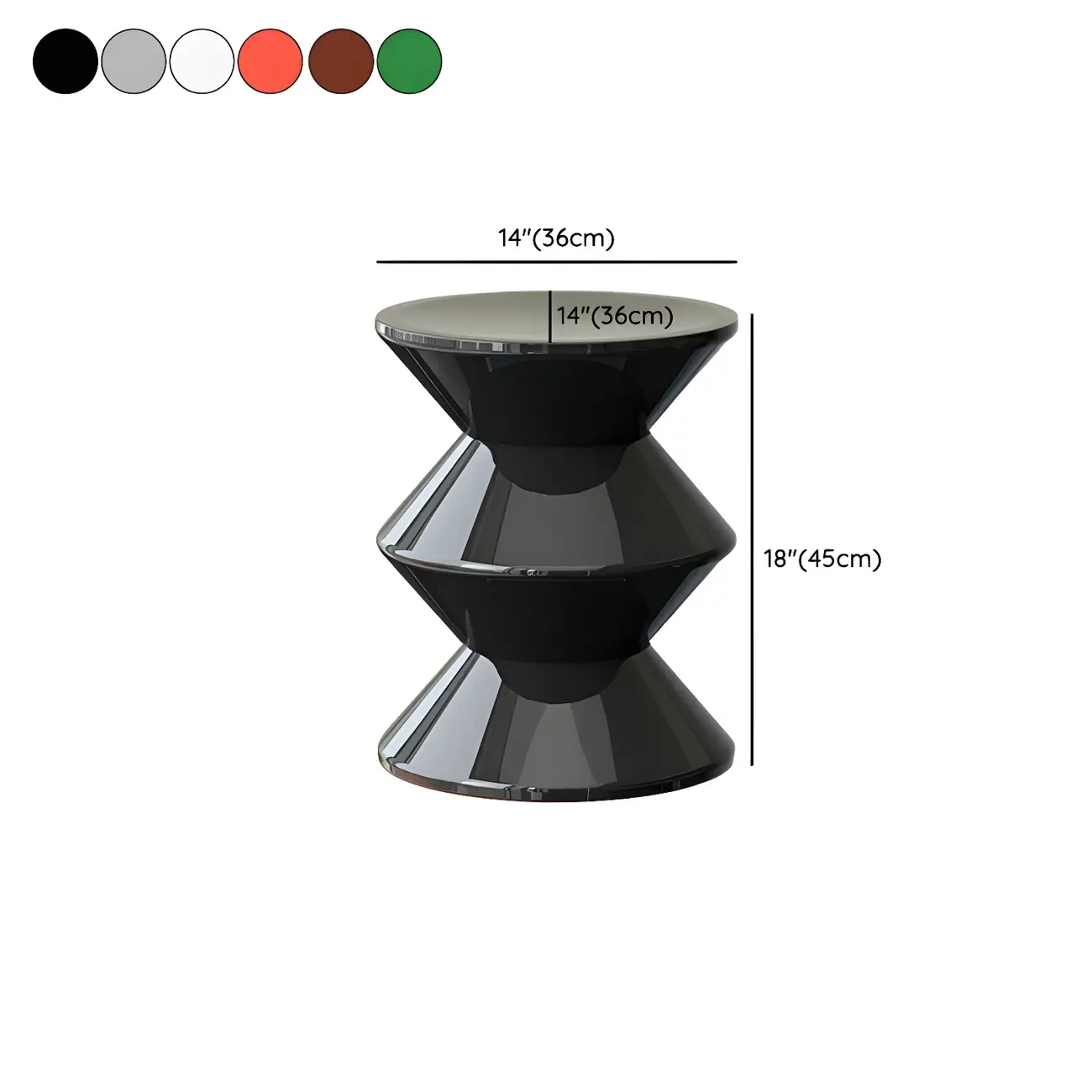 Modern  Orange Bedside Table Round Acrylic Nightstand Image - 32 | homeyfad