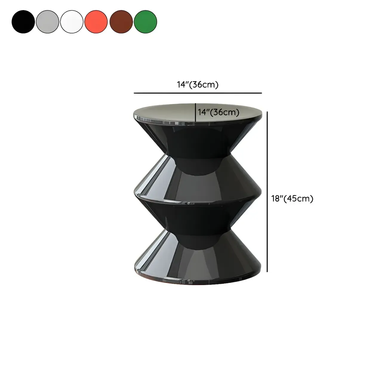 Modern  Orange Bedside Table Round Acrylic Nightstand Image - 32