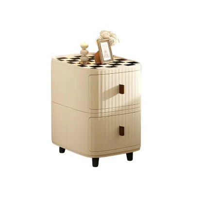 Modern Beige Bedside Table with Drawer Storage Nightstands Image - 22