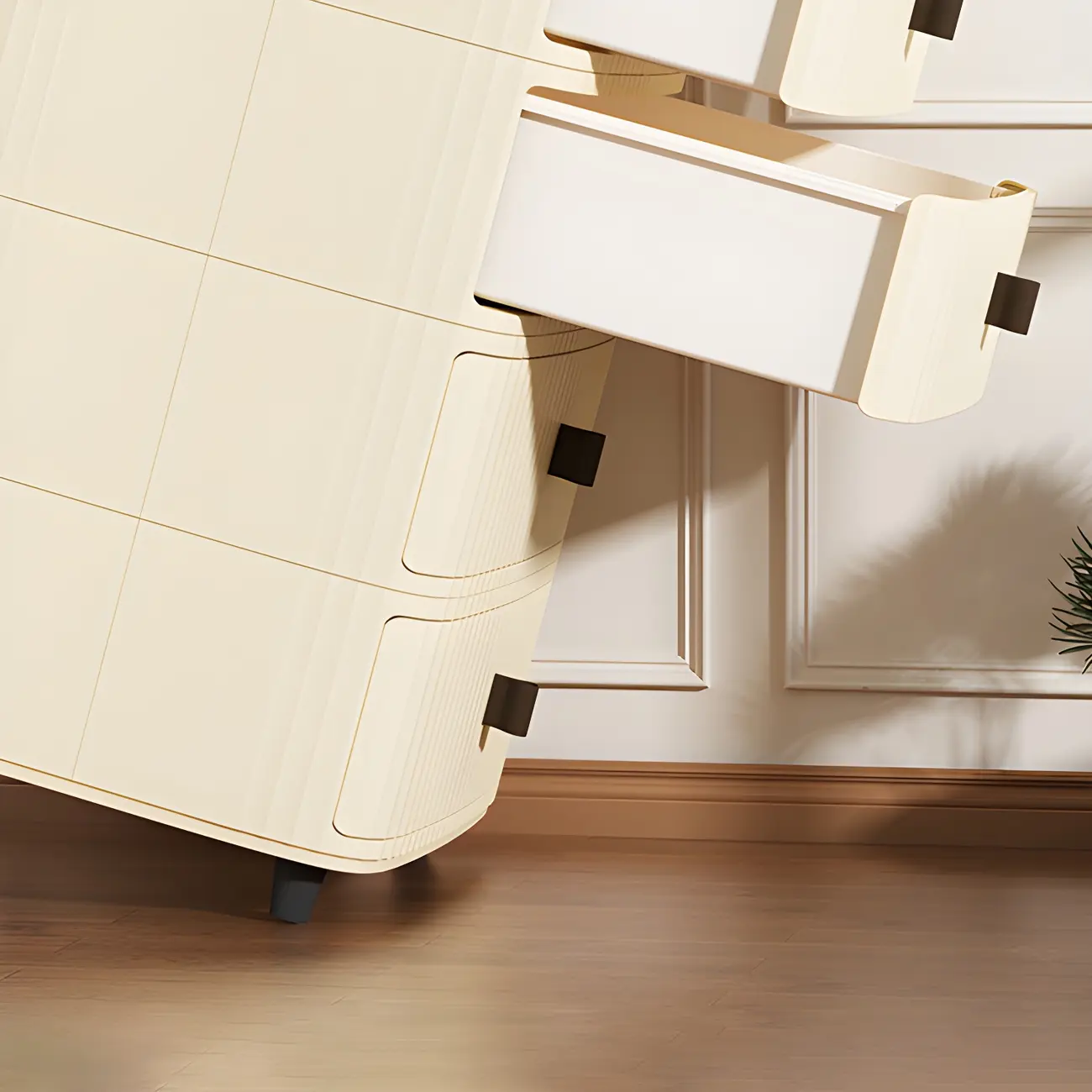 Modern Beige Bedside Table with Drawer Storage Nightstands Image - 21 | homeyfad