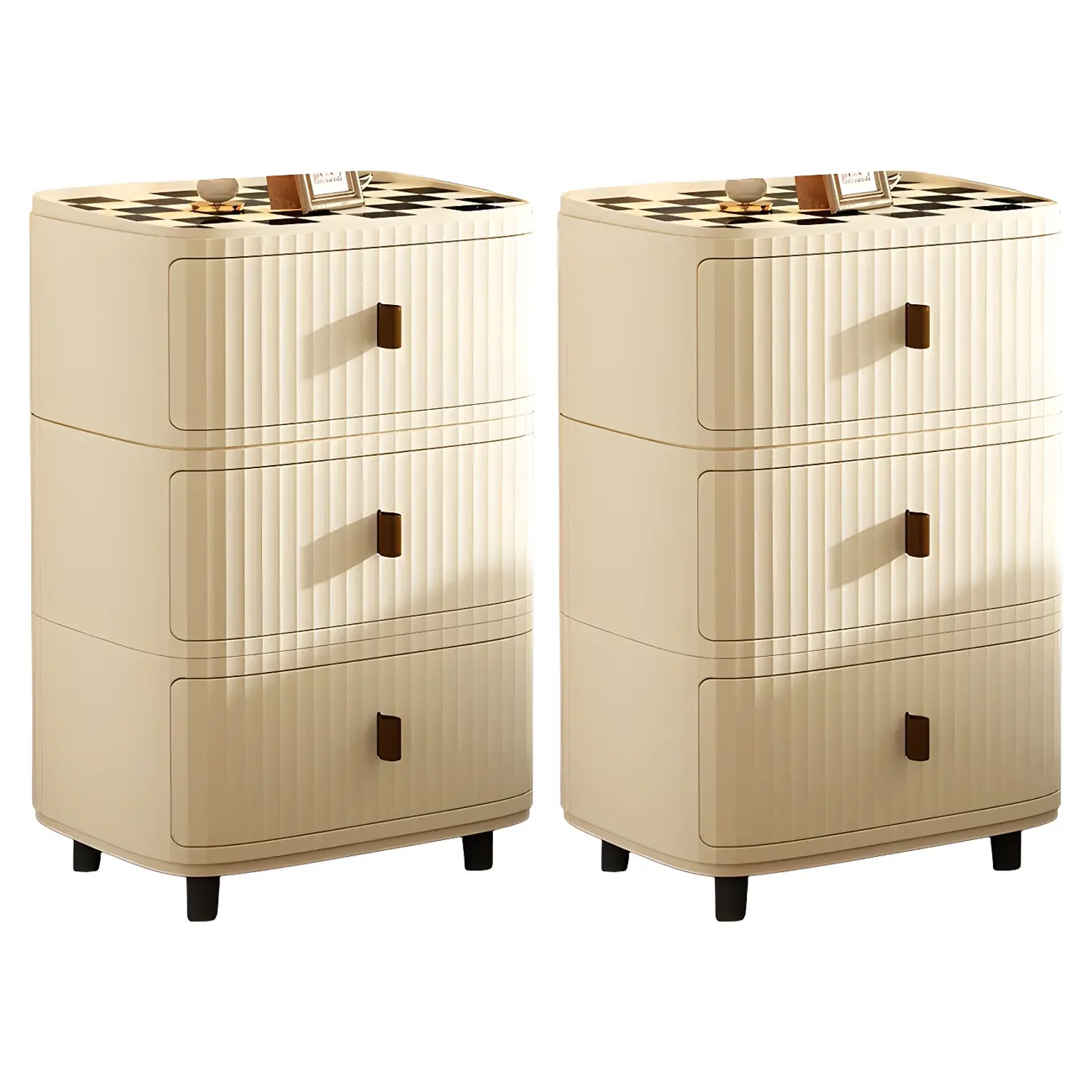 Modern Beige Bedside Table with Drawer Storage Nightstands Image - 28 | homeyfad