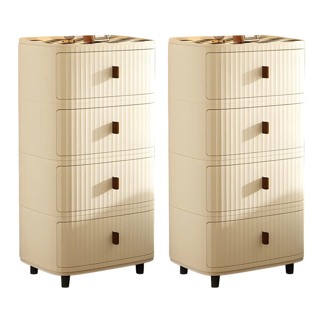 Modern Beige Bedside Table with Drawer Storage Nightstands Image - 29 | homeyfad