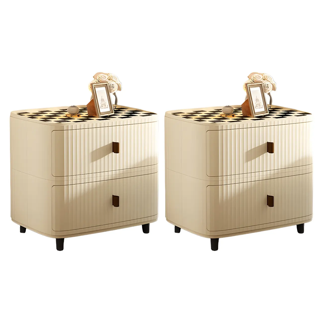 Modern Beige Bedside Table with Drawer Storage Nightstands Image - 31 | homeyfad