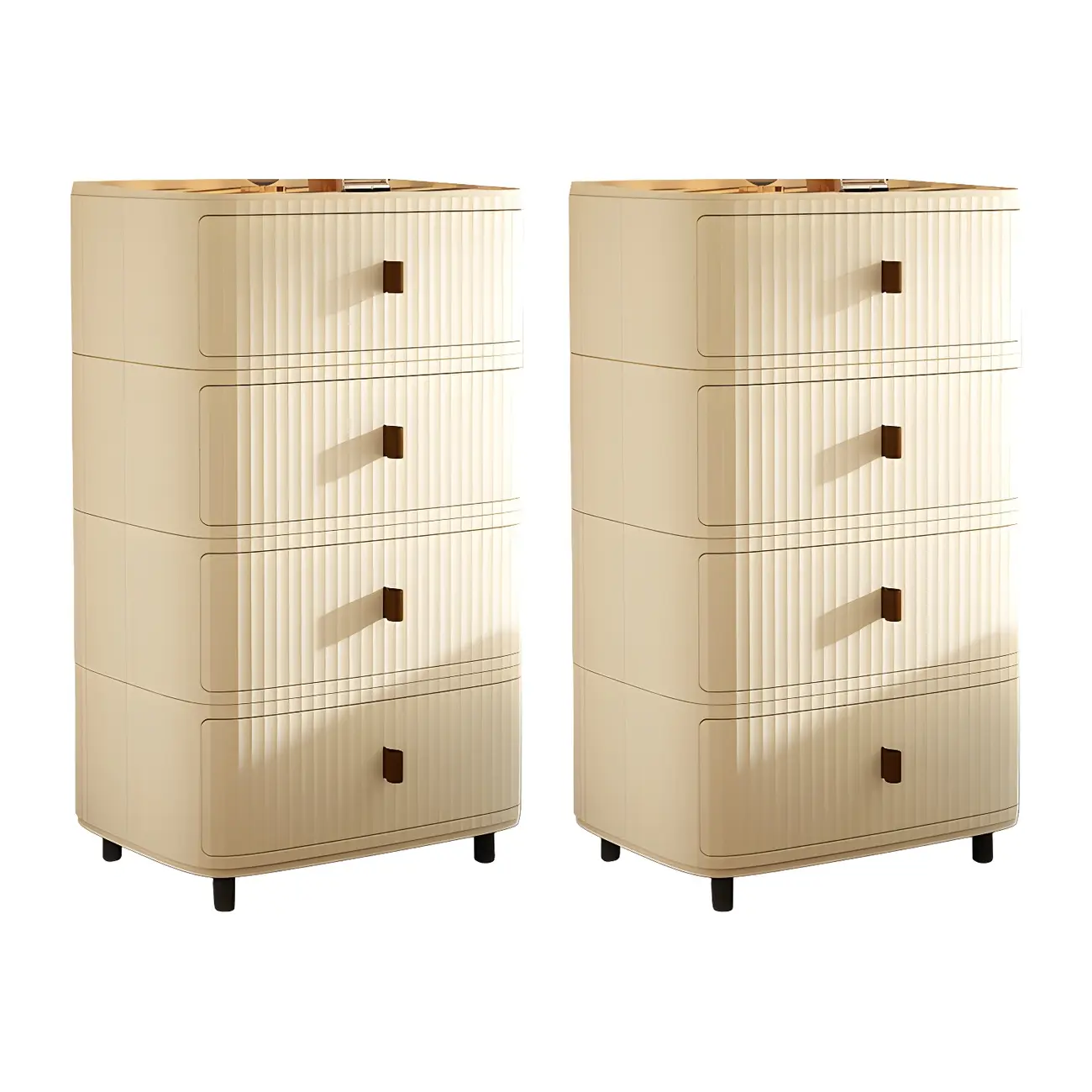 Modern Beige Bedside Table with Drawer Storage Nightstands Image - 33 | homeyfad