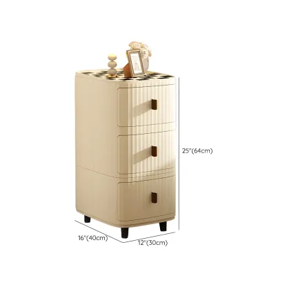 Modern Beige Bedside Table with Drawer Storage Nightstands Image - 36