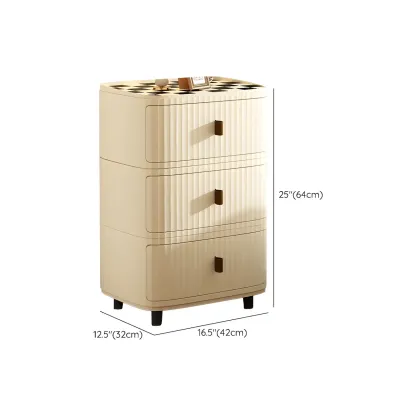 Modern Beige Bedside Table with Drawer Storage Nightstands Image - 40