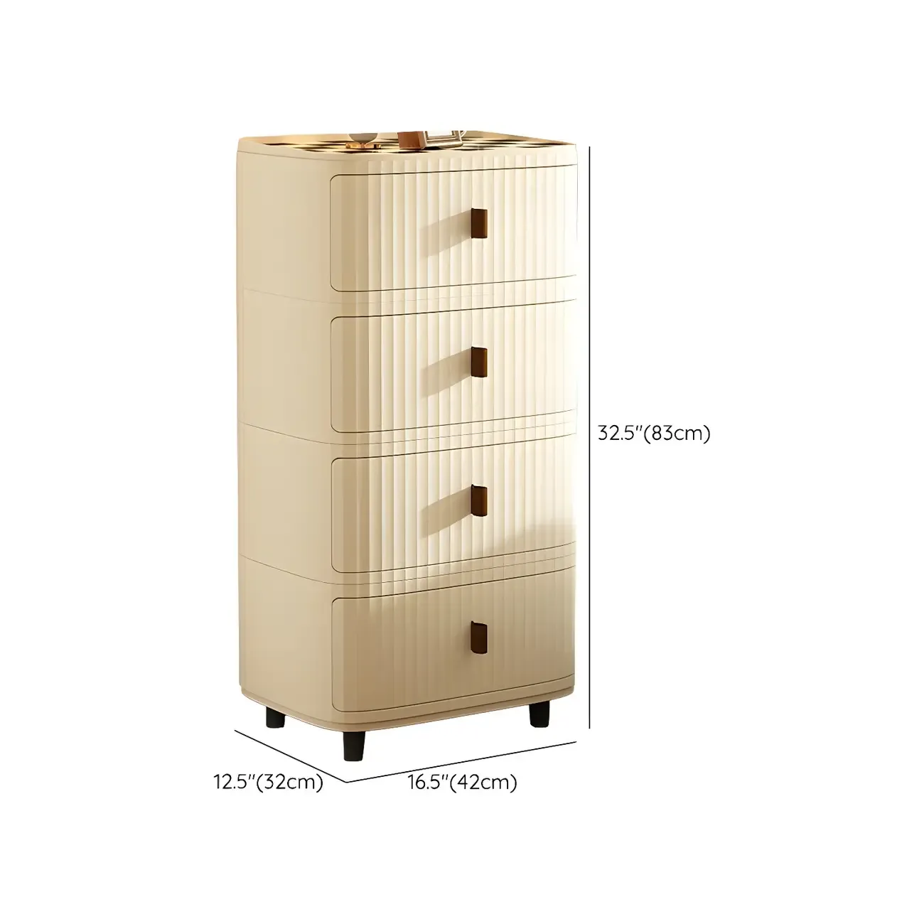 Modern Beige Bedside Table with Drawer Storage Nightstands Image - 41