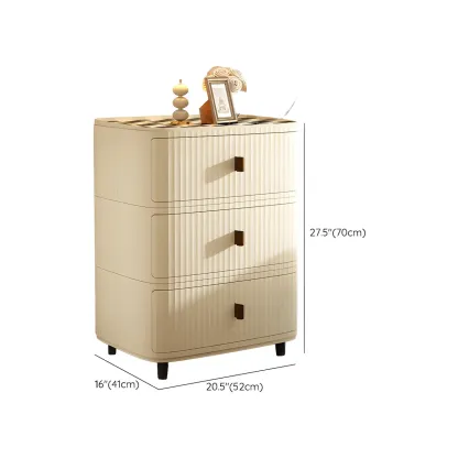 Modern Beige Bedside Table with Drawer Storage Nightstands Image - 44