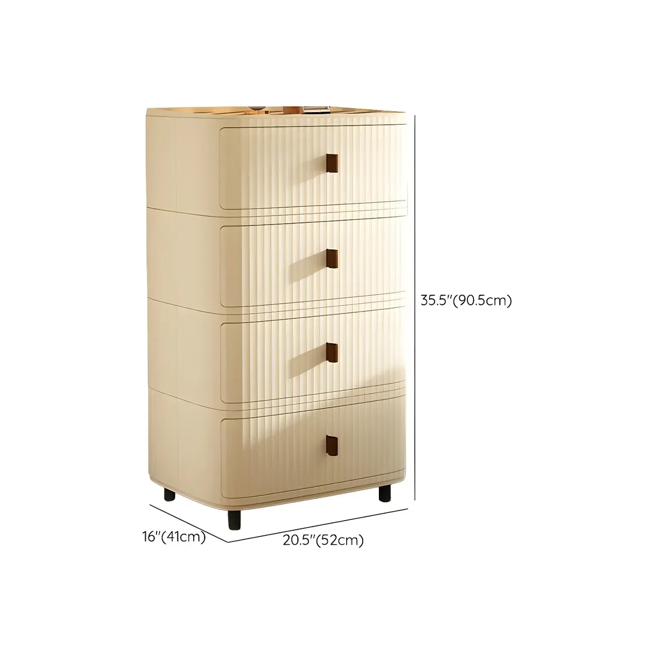 Modern Beige Bedside Table with Drawer Storage Nightstands Image - 45