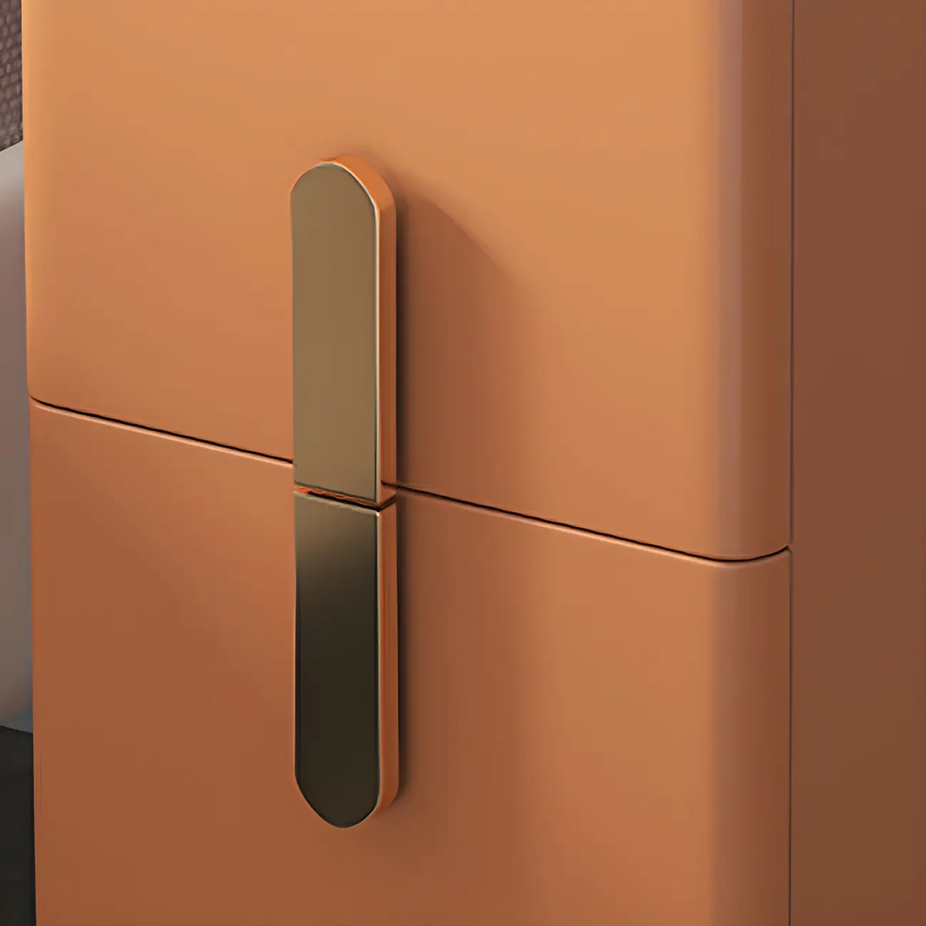 Modern Stone Countertop Faux Leather Nightstand with 2 Drawers Image - 10 | homeyfad