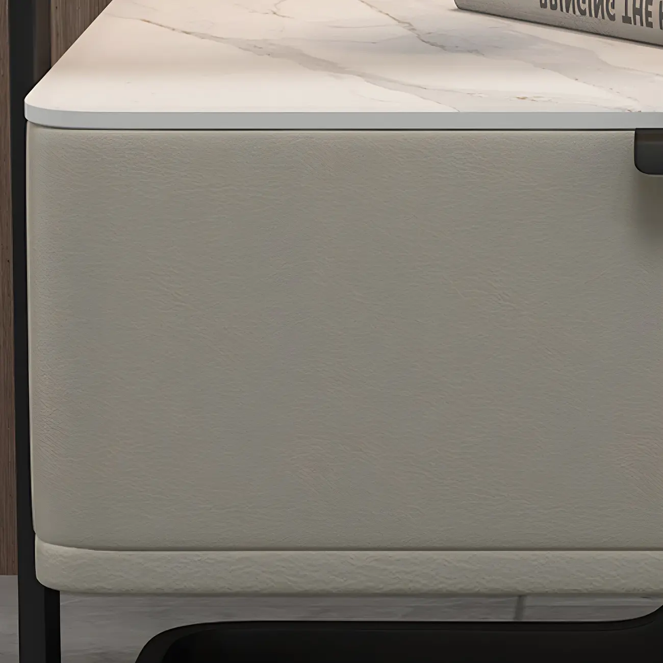 Modern Wood Nightstand with Glass Countertop and Drawer Image - 12 | homeyfad