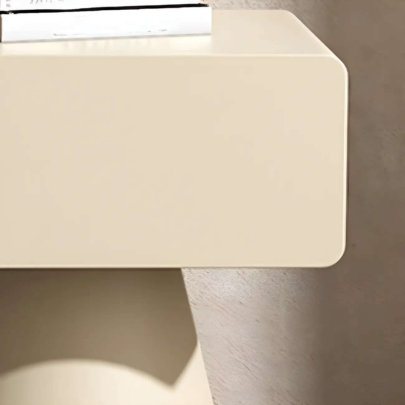 Minimalist Wood Beige Dark Gray Drawer Nightstand Image - 12 | homeyfad