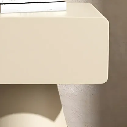 Minimalist Wood Beige Dark Gray Drawer Nightstand Image - 12