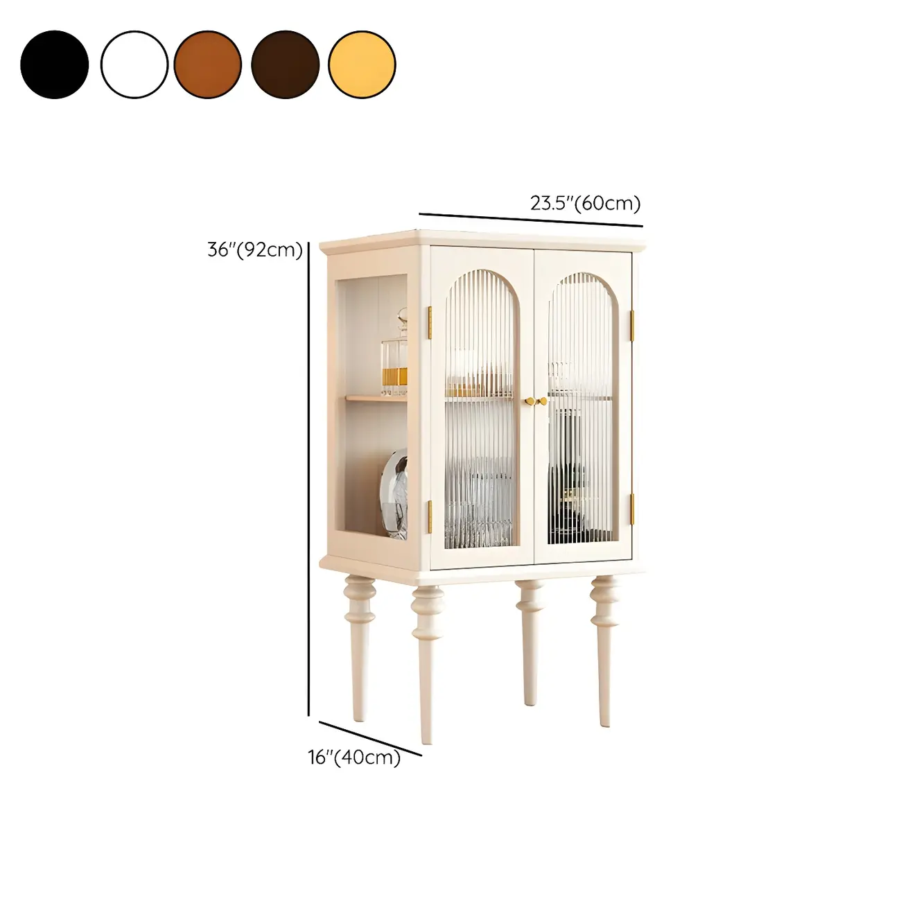 Classic Rubberwood Glass Living Room Storage Cabinet #size | homeyfad