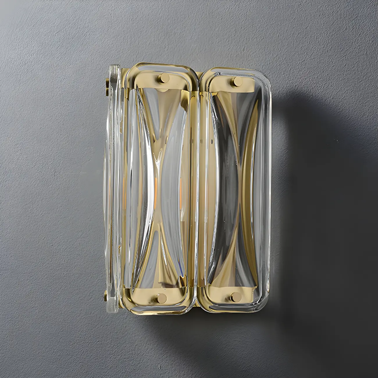 Modern Gold Metal Clear Glass Geometry Wall Sconce Image - 9 | homeyfad