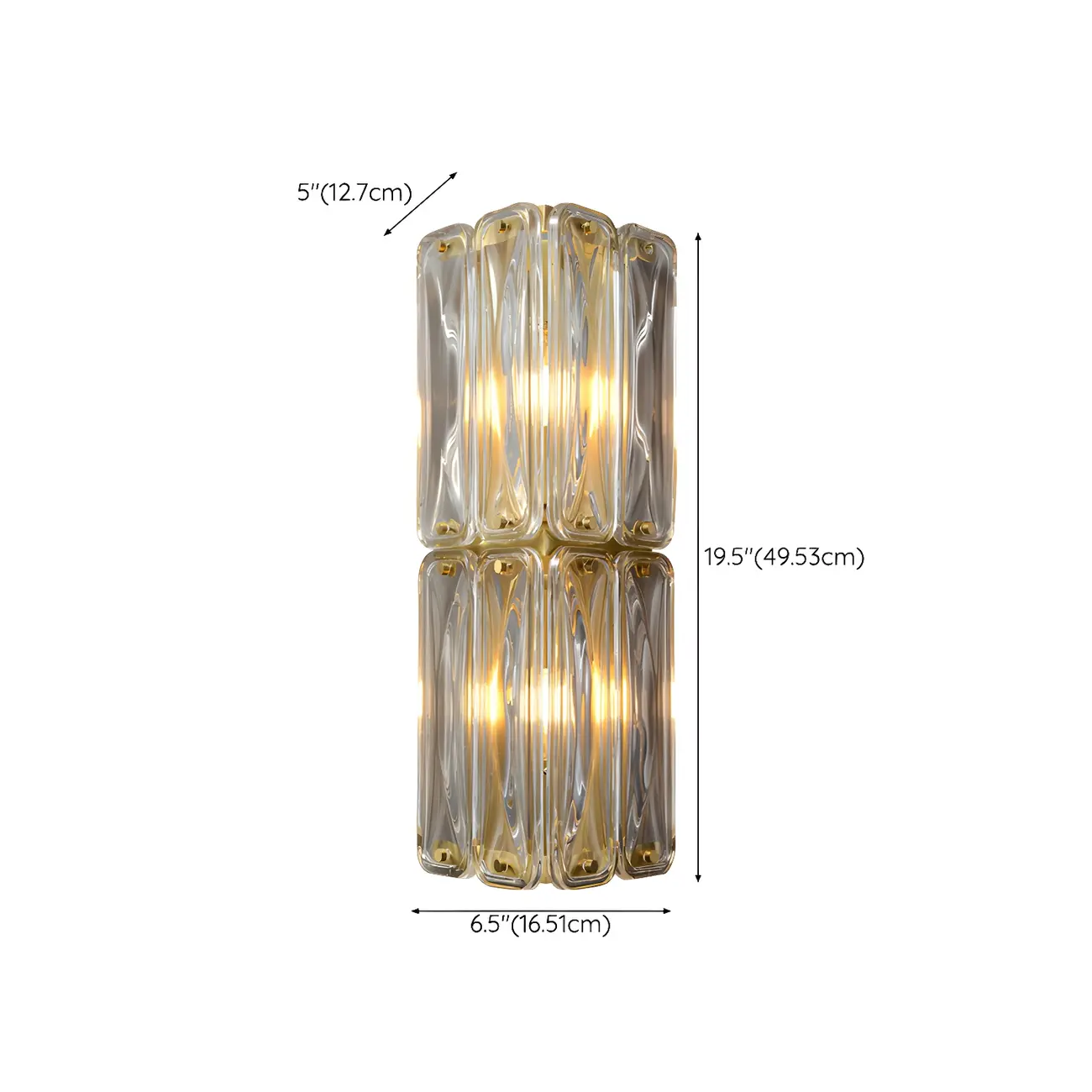 Modern Gold Metal Clear Glass Geometry Wall Sconce Image - 16 | homeyfad