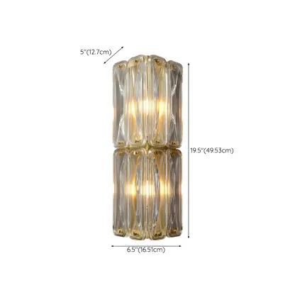 Modern Gold Metal Clear Glass Geometry Wall Sconce Image - 16