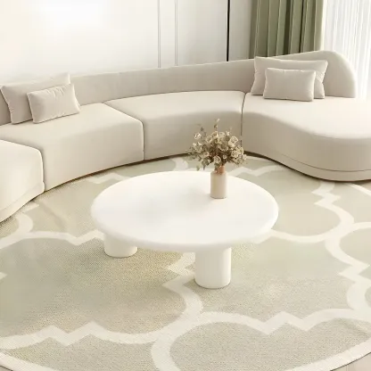 Black White Nesting Round Manufactured Wood Coffee Table Image - 7