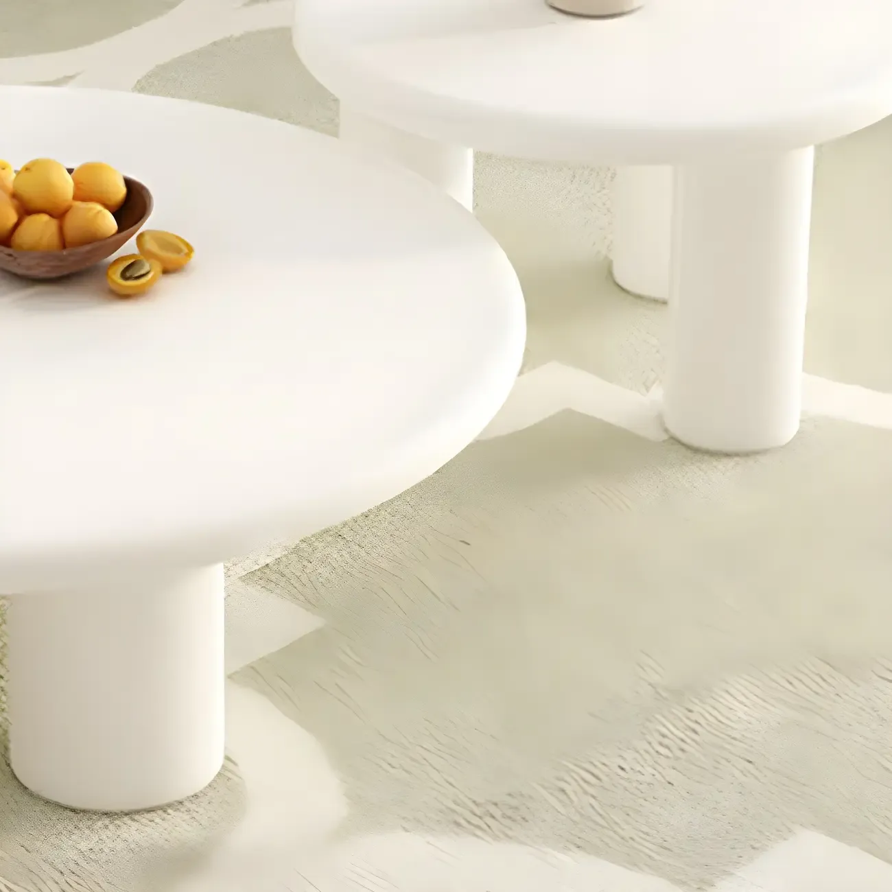 Black White Nesting Round Manufactured Wood Coffee Table Image - 15