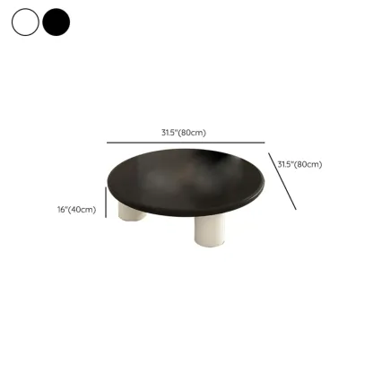 Black White Nesting Round Manufactured Wood Coffee Table #size