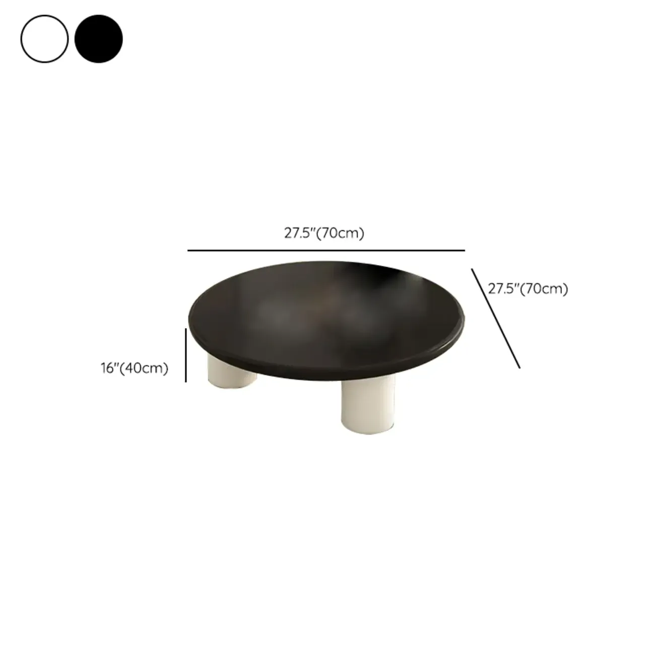 Black White Nesting Round Manufactured Wood Coffee Table Image - 17