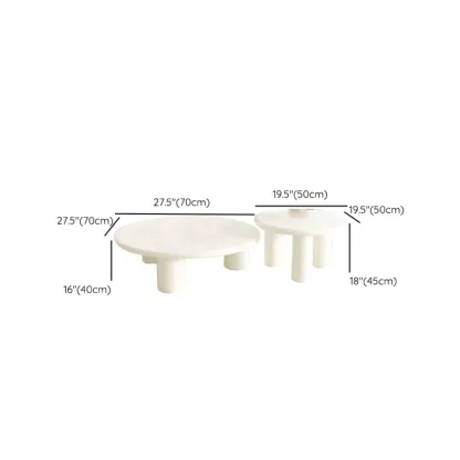 Black White Nesting Round Manufactured Wood Coffee Table Image - 19