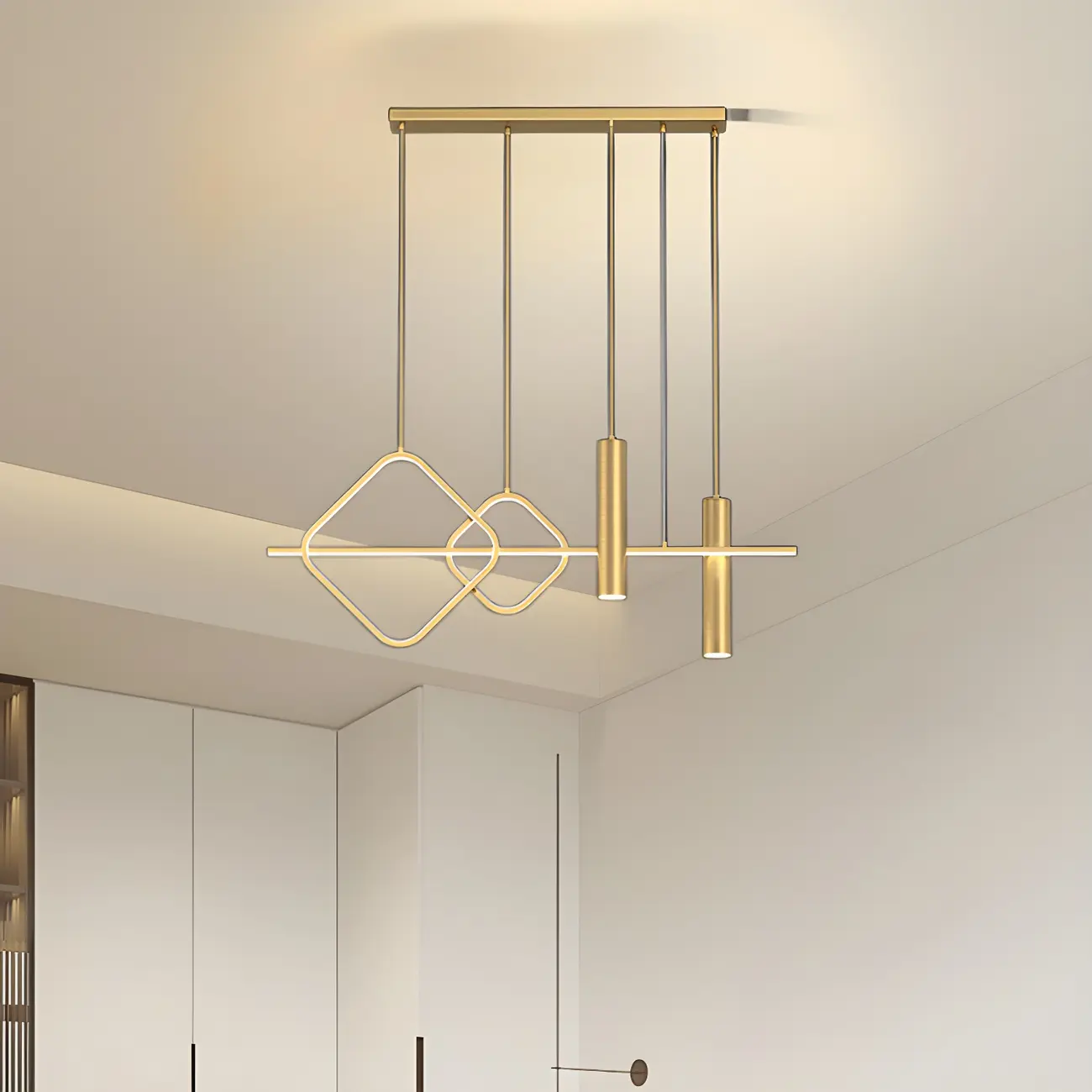 Modern Brass LED Pendant Light for Kitchen Island Image - 2 | homeyfad