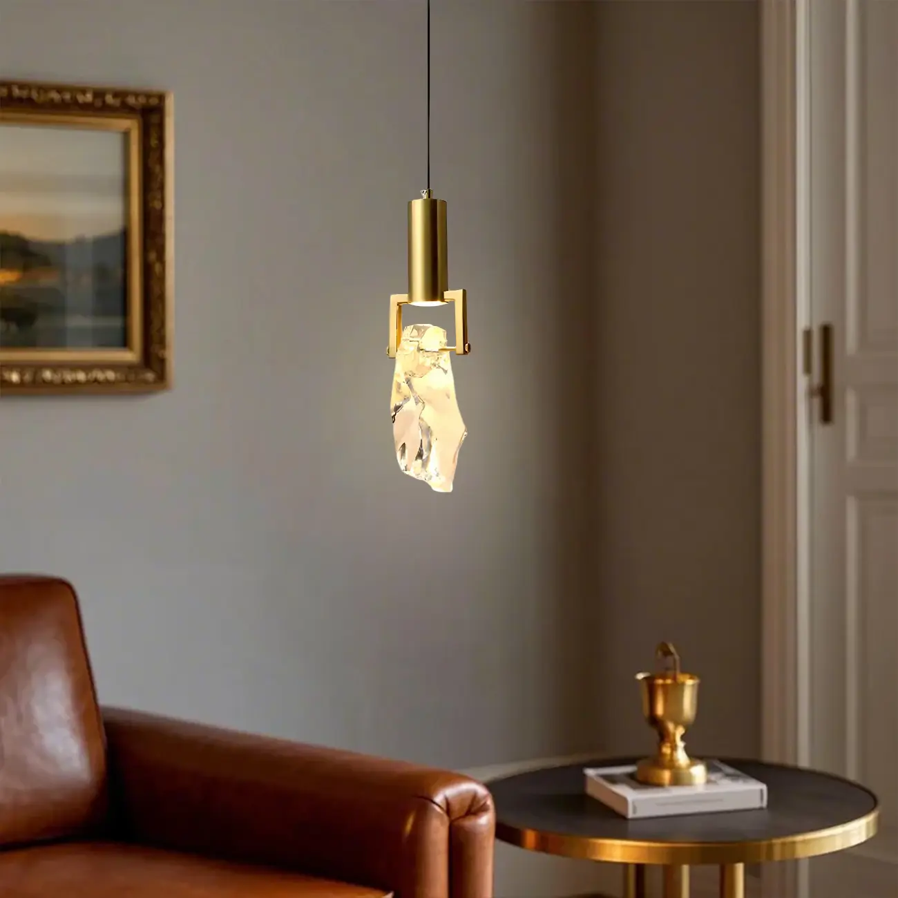 Modern Crystal Textured Pendant Light for Living Room Image - 4 | homeyfad