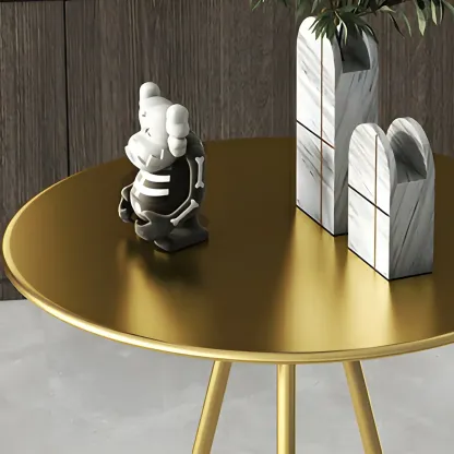 Modern Glam Round Gold Metal Tripod Bar Tables Image - 7