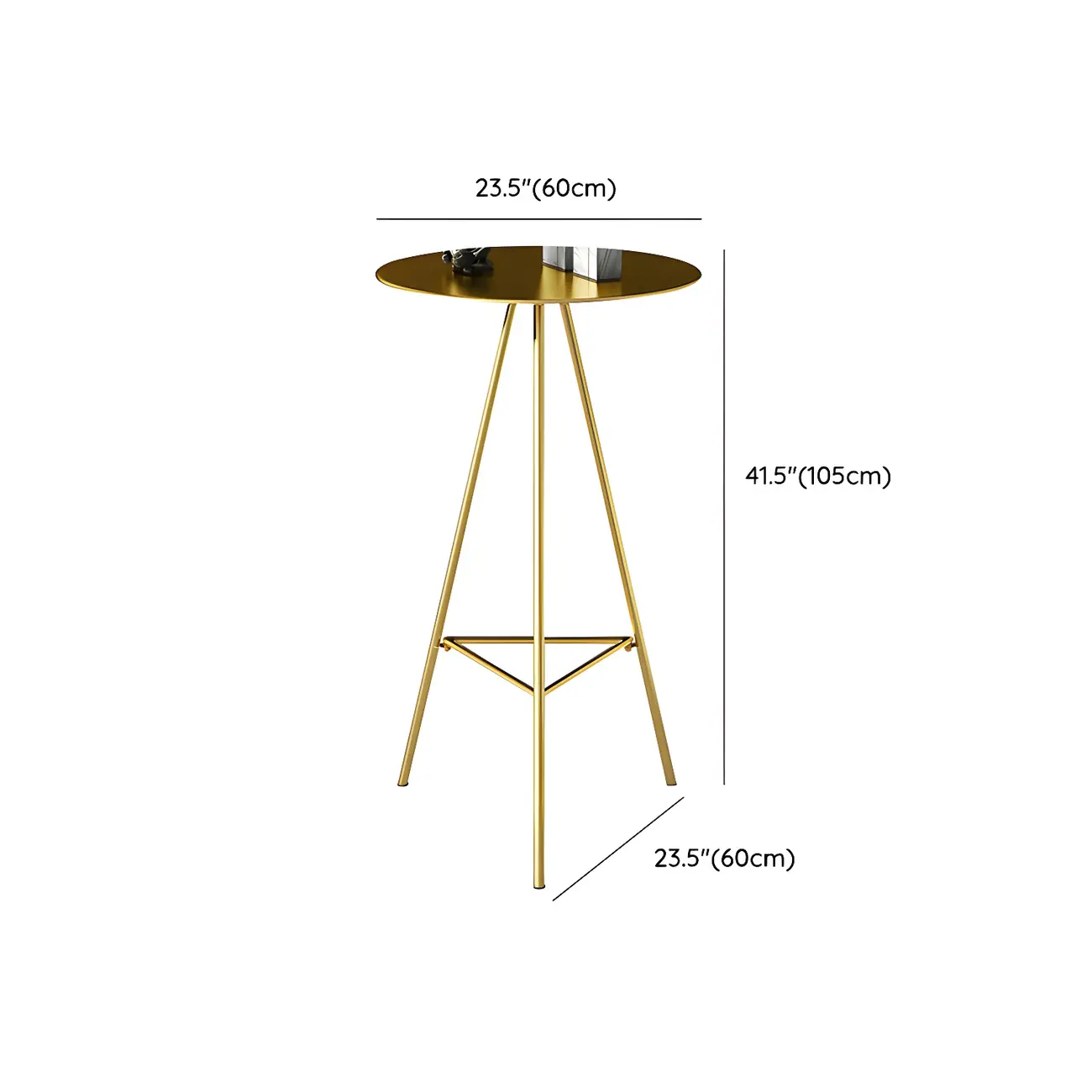 Modern Glam Round Gold Metal Tripod Bar Tables #size | homeyfad