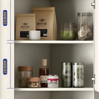 Chic White Wood Corner Cabinet with Open Shelves Image - 6