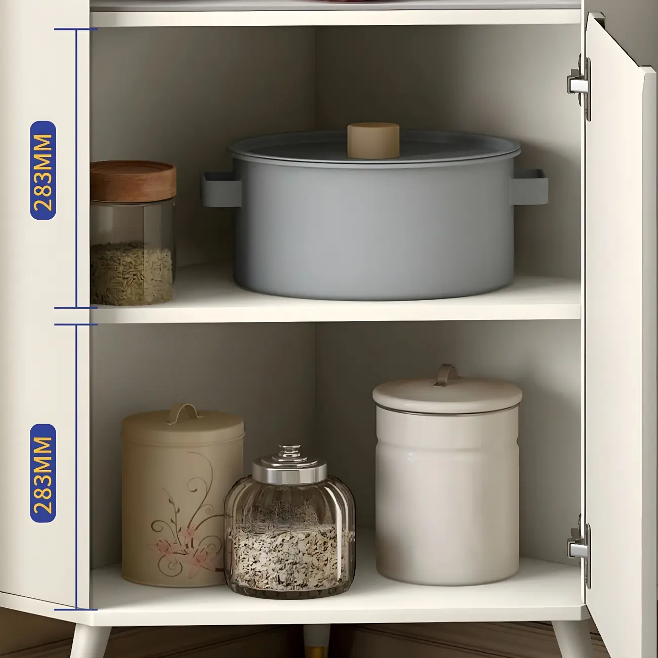 Chic White Wood Corner Cabinet with Open Shelves Image - 7 | homeyfad