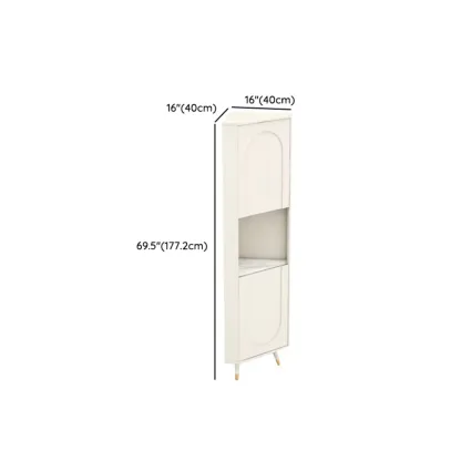 Chic White Wood Corner Cabinet with Open Shelves #size