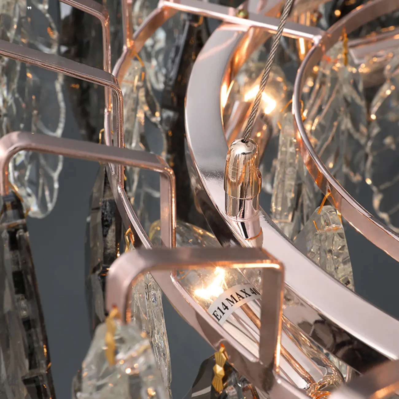 Exquisite Round Multi-light Crystal Leaf Chandelier Image - 10 | homeyfad