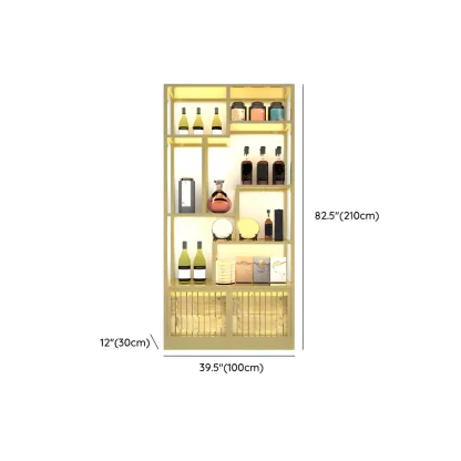 Glam Freestanding Gold Tall Metal Wine Rack Image - 13
