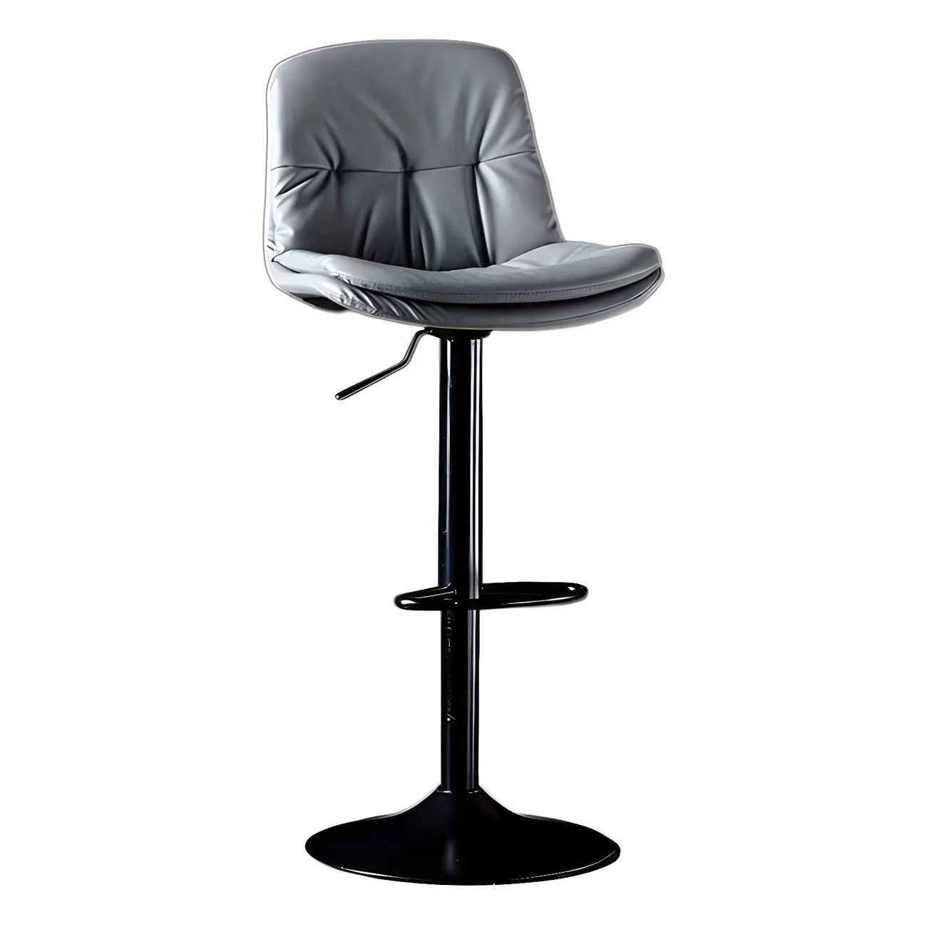 Adjustable Leather Low Back Swivel Bar Stool Image - 20 | homeyfad