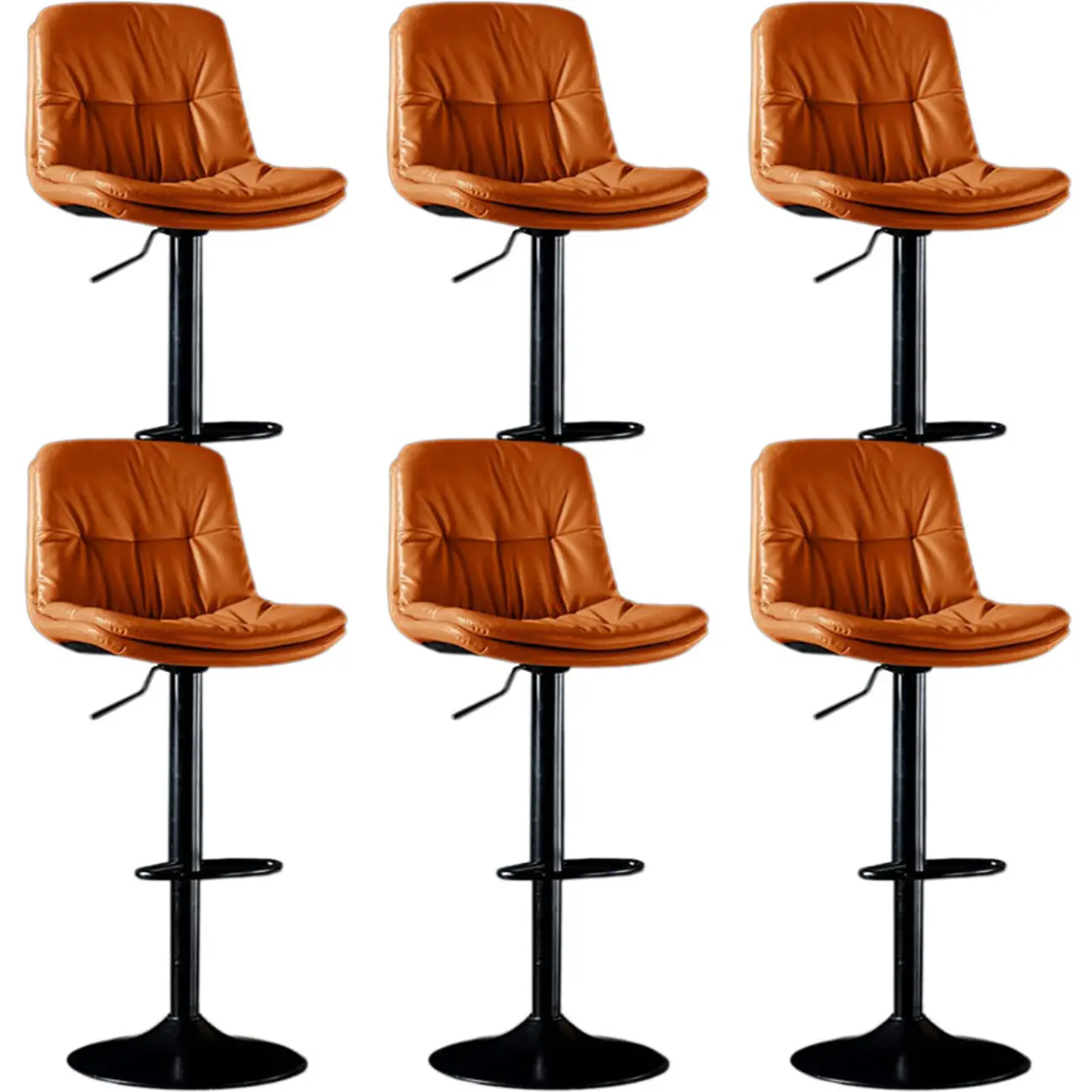 Adjustable Leather Low Back Swivel Bar Stool Image - 31 | homeyfad