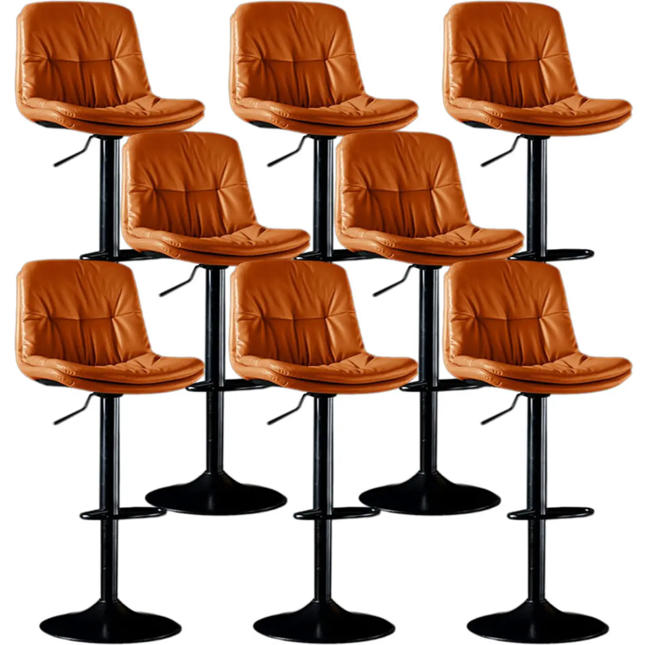 Adjustable Leather Low Back Swivel Bar Stool Image - 32 | homeyfad