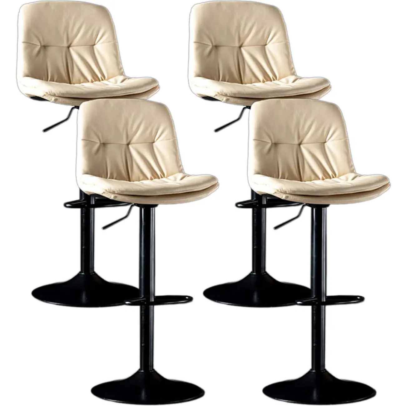 Adjustable Leather Low Back Swivel Bar Stool Image - 42 | homeyfad