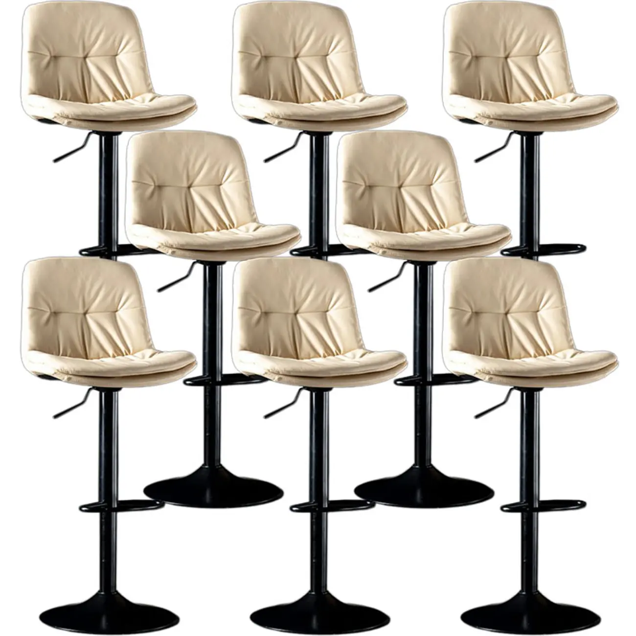 Adjustable Leather Low Back Swivel Bar Stool Image - 44 | homeyfad