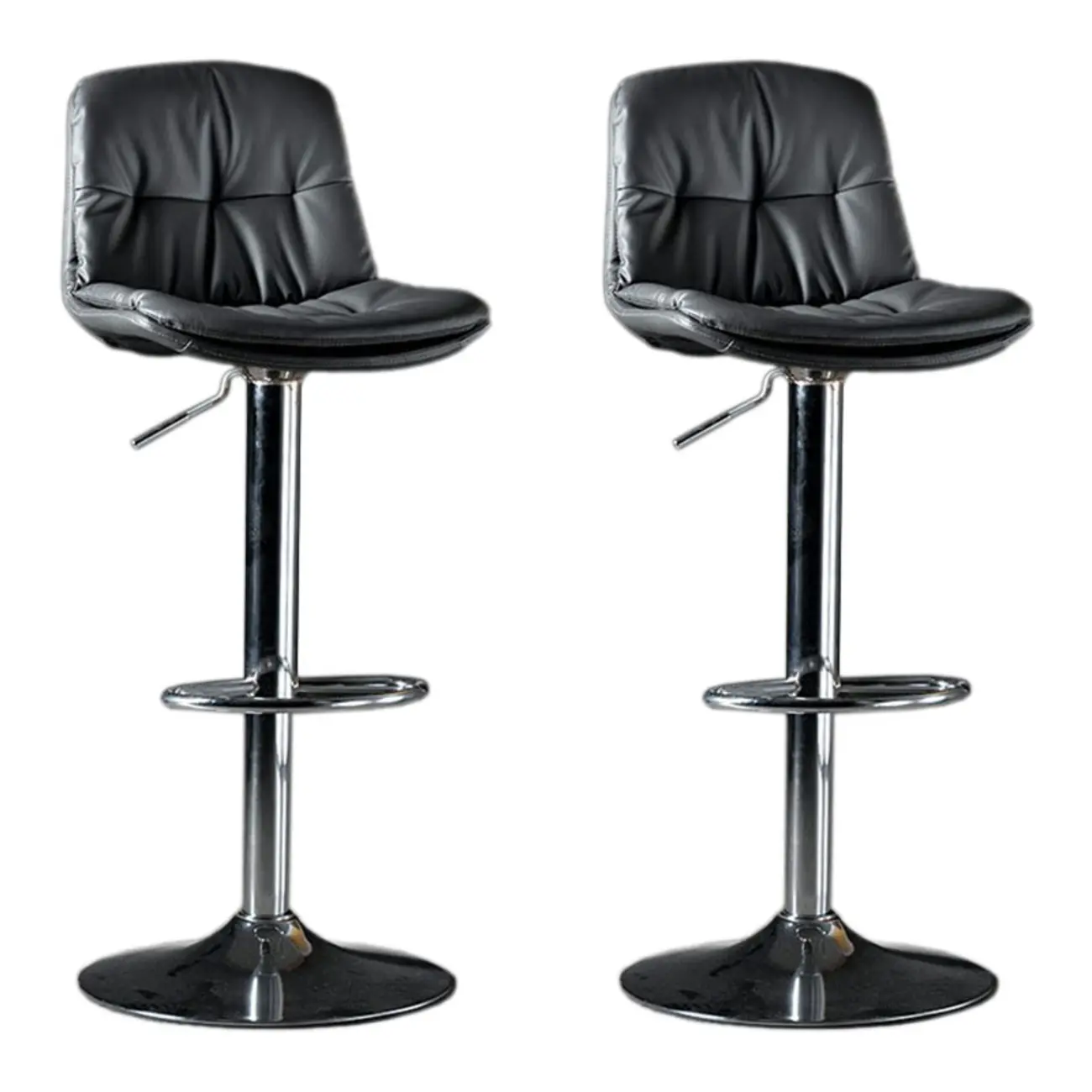 Adjustable Leather Low Back Swivel Bar Stool Image - 49 | homeyfad