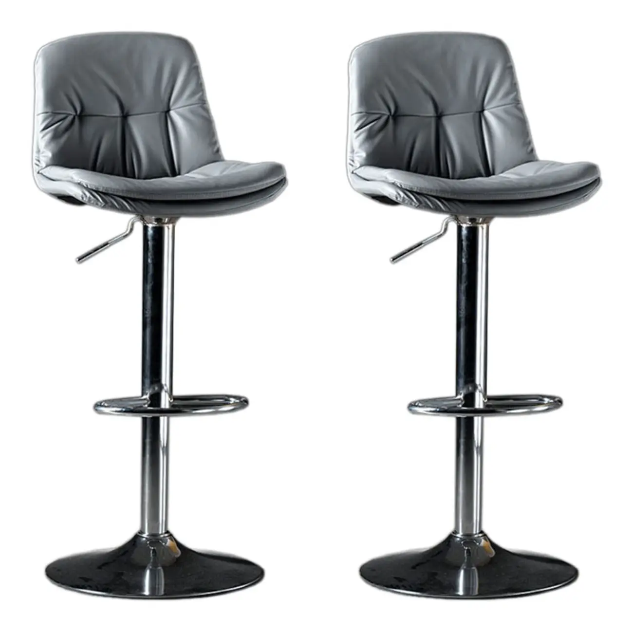 Adjustable Leather Low Back Swivel Bar Stool Image - 53 | homeyfad