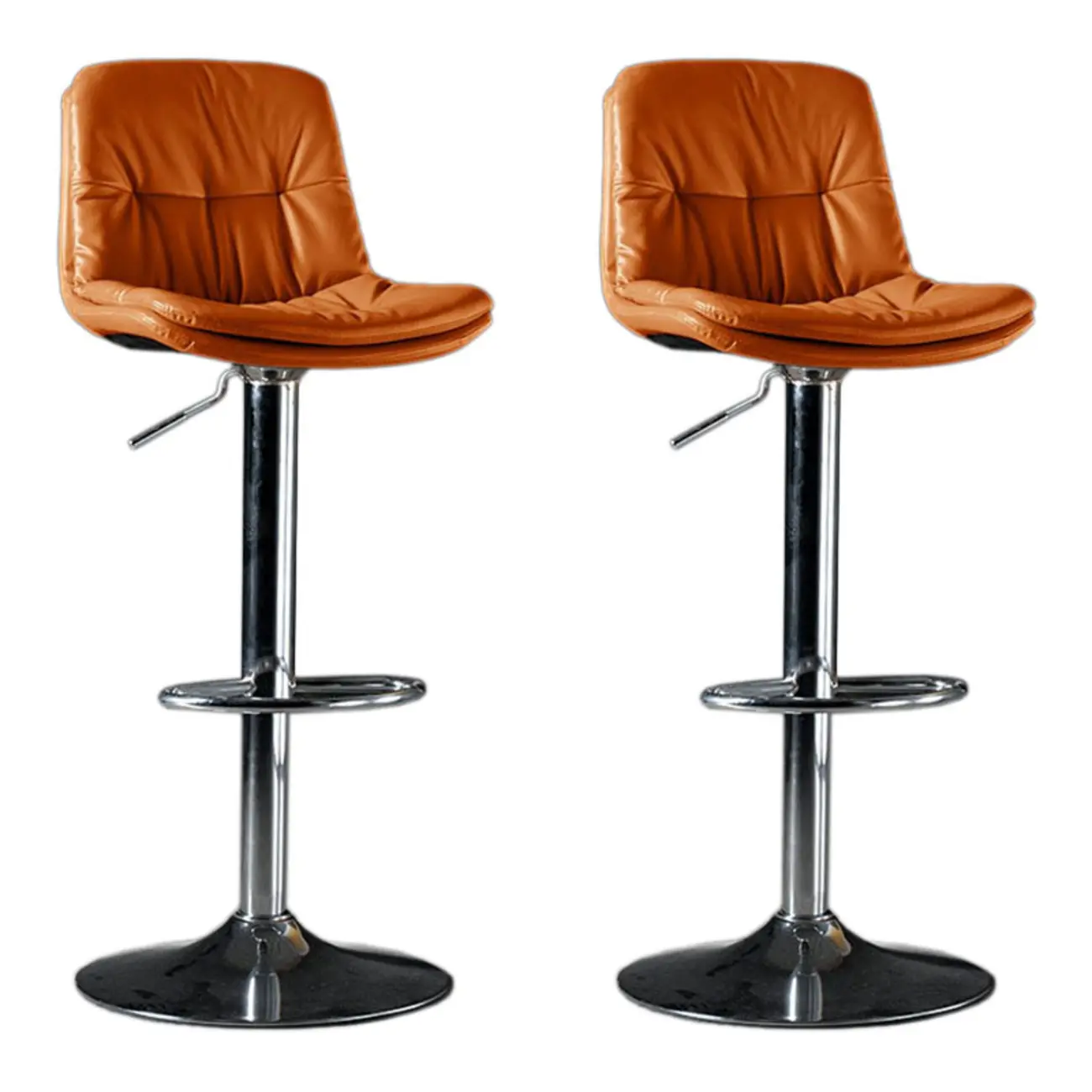 Adjustable Leather Low Back Swivel Bar Stool Image - 57 | homeyfad