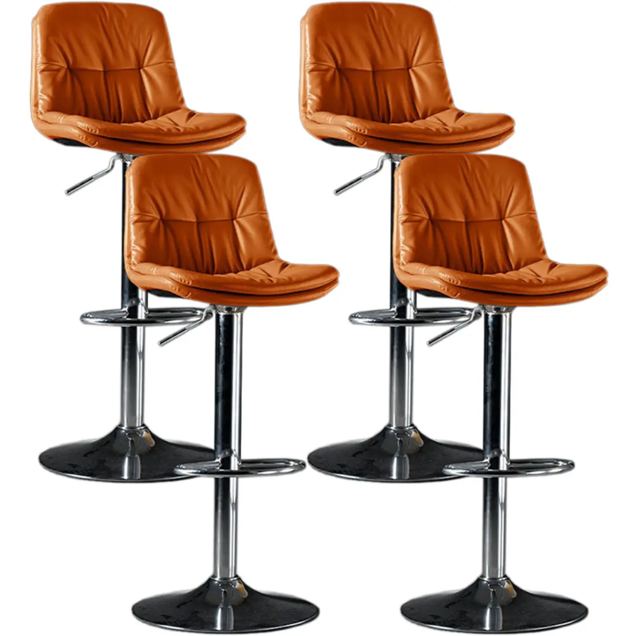 Adjustable Leather Low Back Swivel Bar Stool Image - 58 | homeyfad