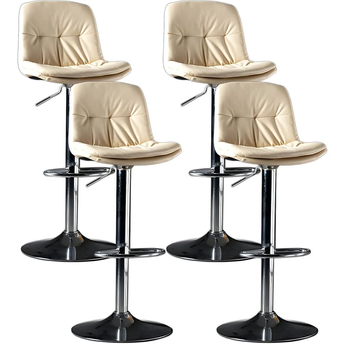 Adjustable Leather Low Back Swivel Bar Stool Image - 70 | homeyfad