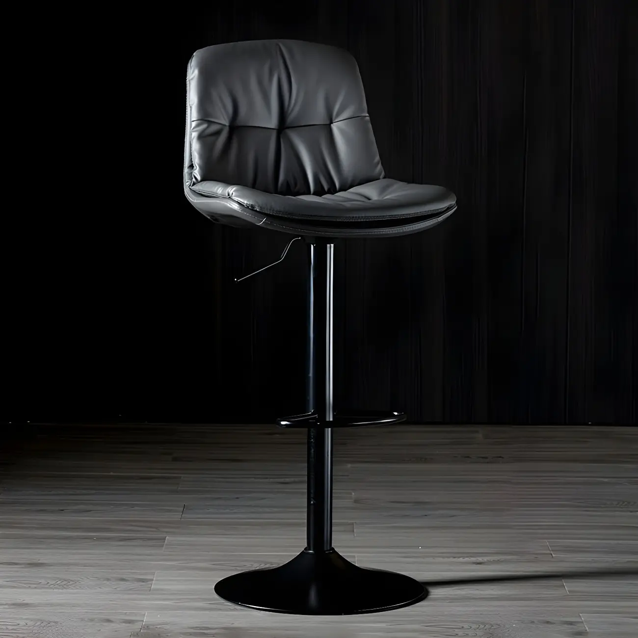 Adjustable Leather Low Back Swivel Bar Stool Image - 74 | homeyfad