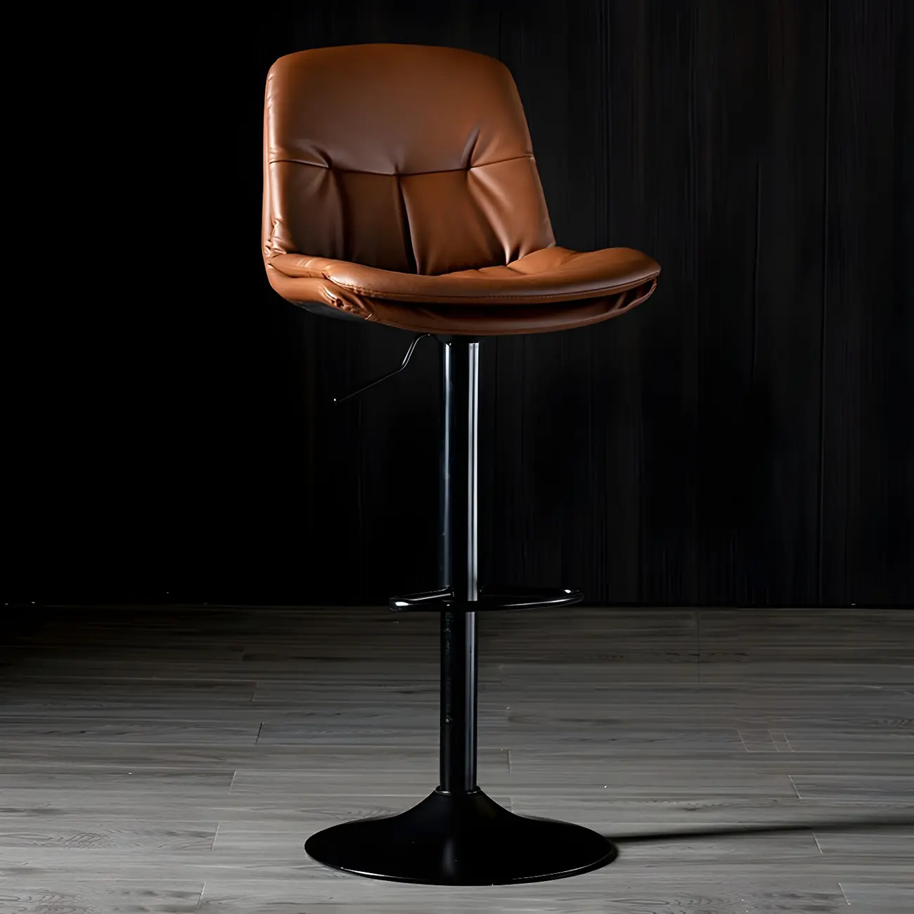 Adjustable Leather Low Back Swivel Bar Stool Image - 77 | homeyfad