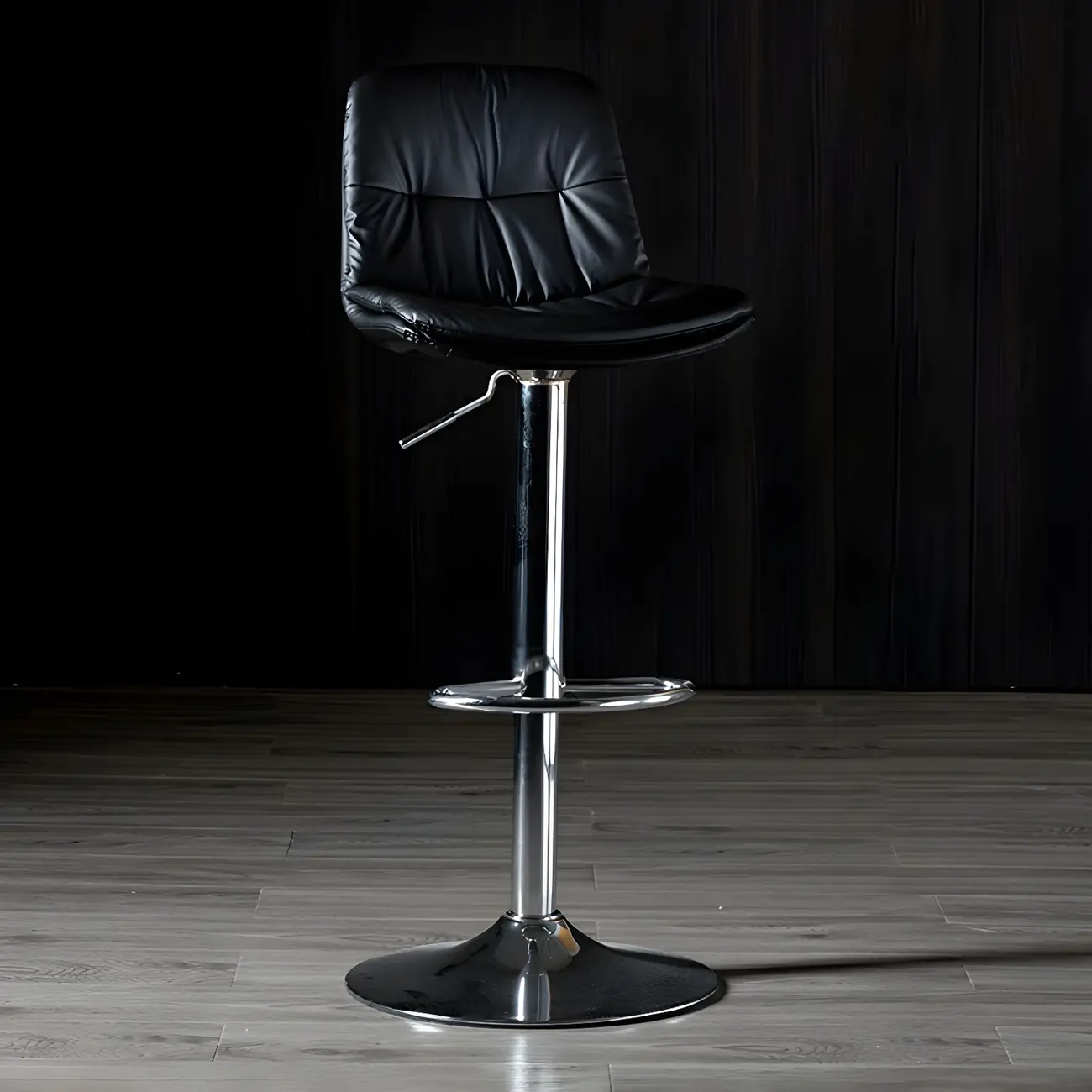 Adjustable Leather Low Back Swivel Bar Stool Image - 80 | homeyfad