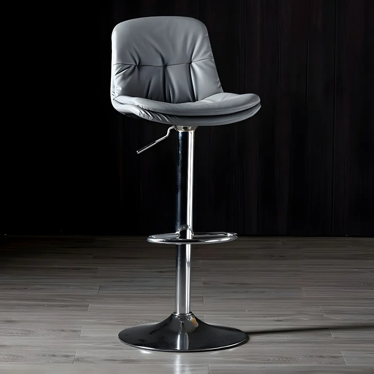 Adjustable Leather Low Back Swivel Bar Stool Image - 82 | homeyfad